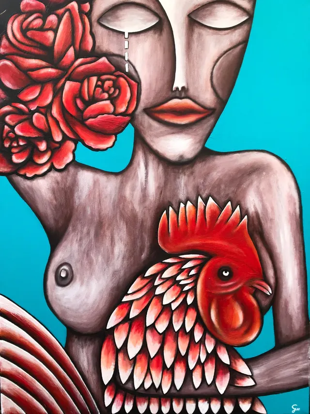 Madonna with a Rooster