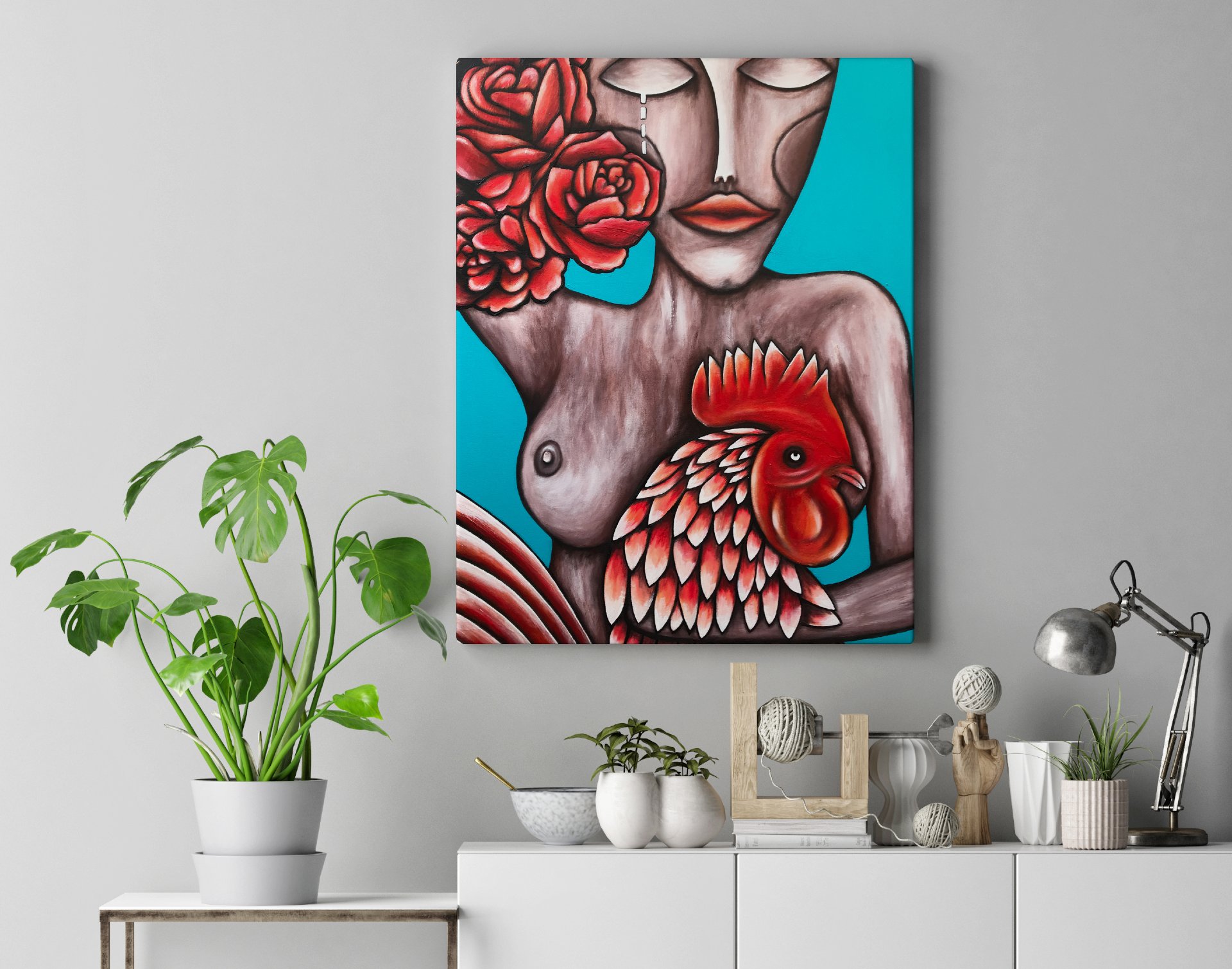 Madonna with a Rooster