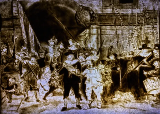 The Night Watch made by sand