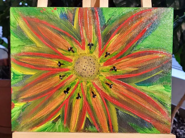 Flower With Multicolor Painting