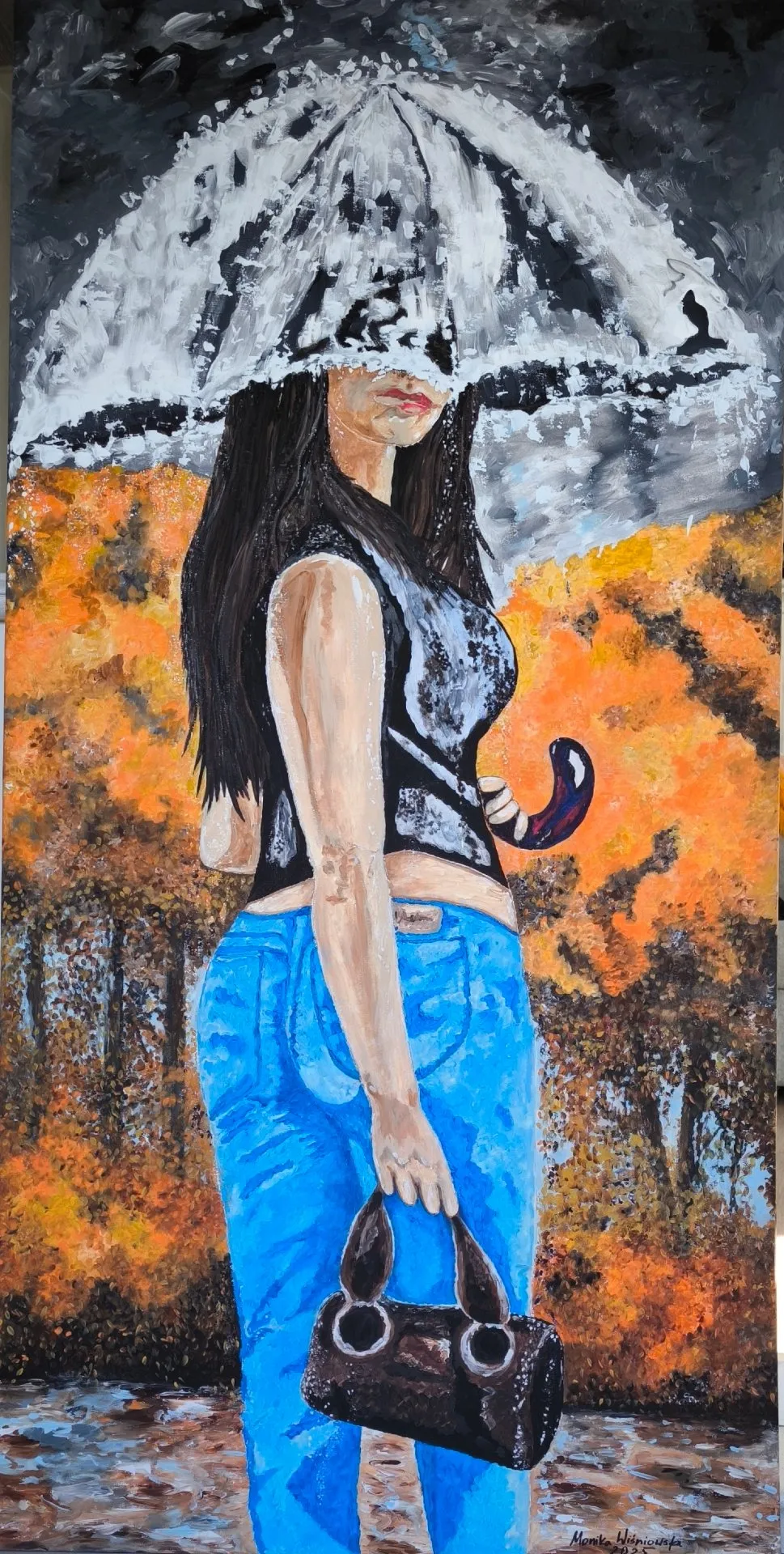 Deszczowa dziewczyna · 2025 · 70×140 cm