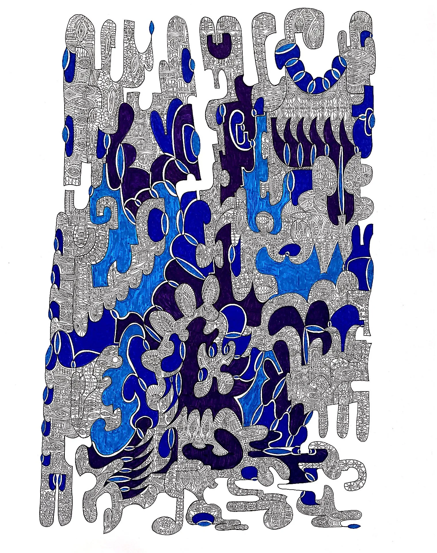 BLUE 2021 A2 Rotring drawing Giclée  Artprint · 2021 · 42×59.4 cm