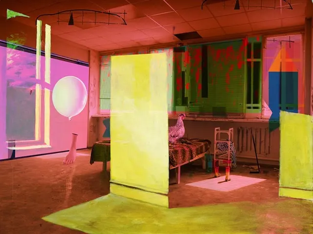 Interior with chicken