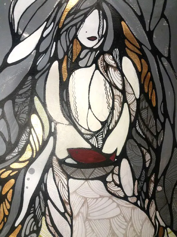girl in through  the woods