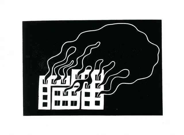 Burned houses