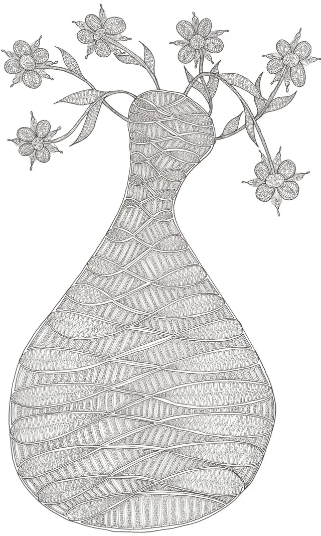 FLOWERS 2019 A3 Rotring drawing Giclée  Artprint