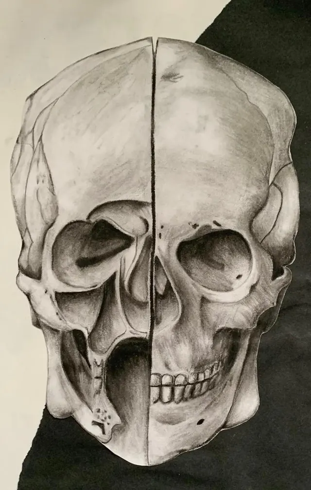 Twisted Skull -Art by Kelsey