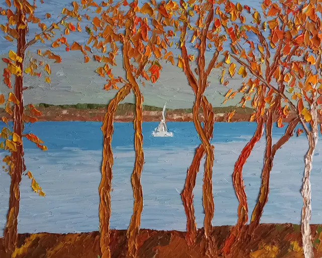 Trees by the lake