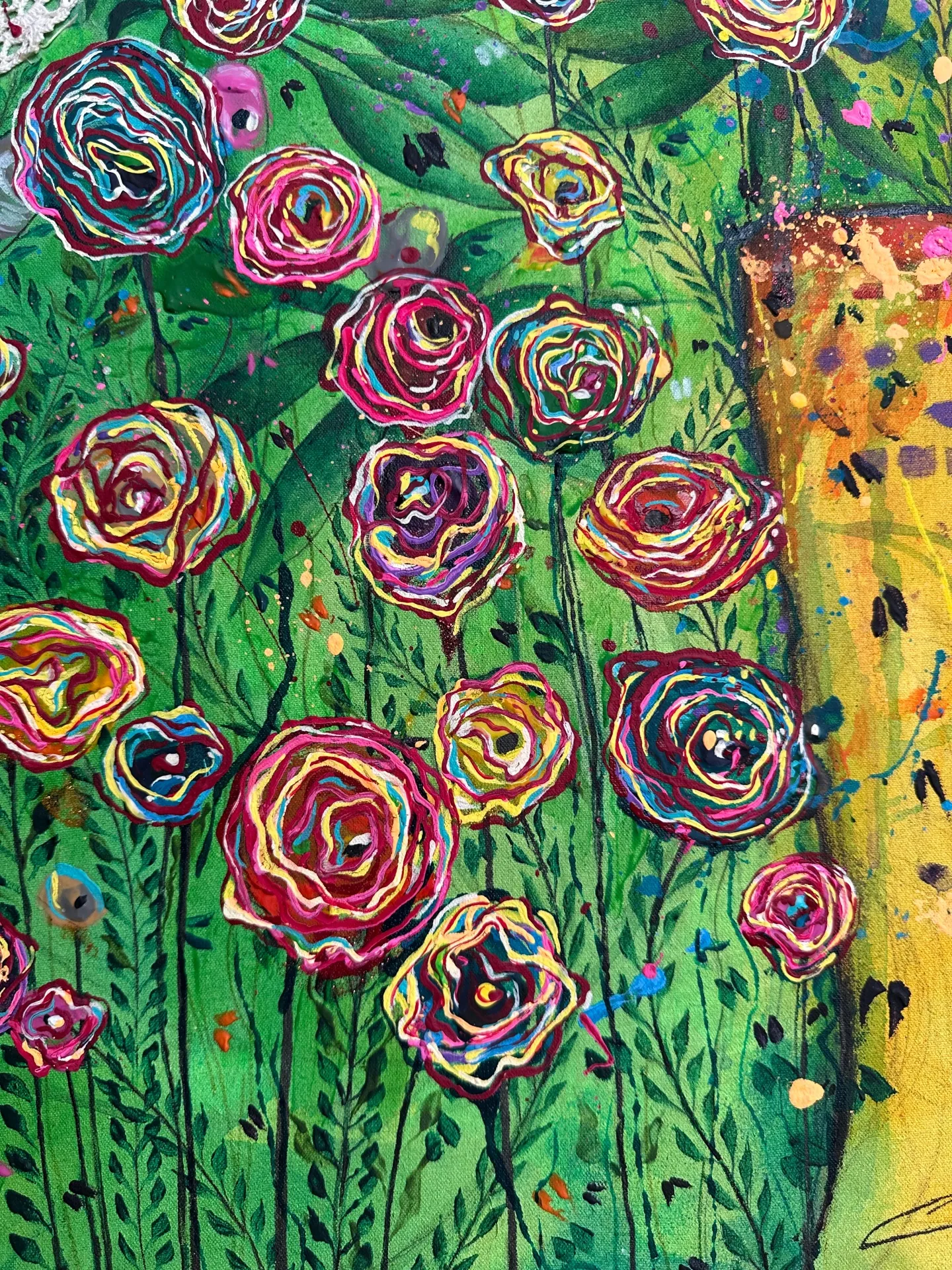Soft flower lady — Maja Apostoloska, mixed media, acrylic paint — 7