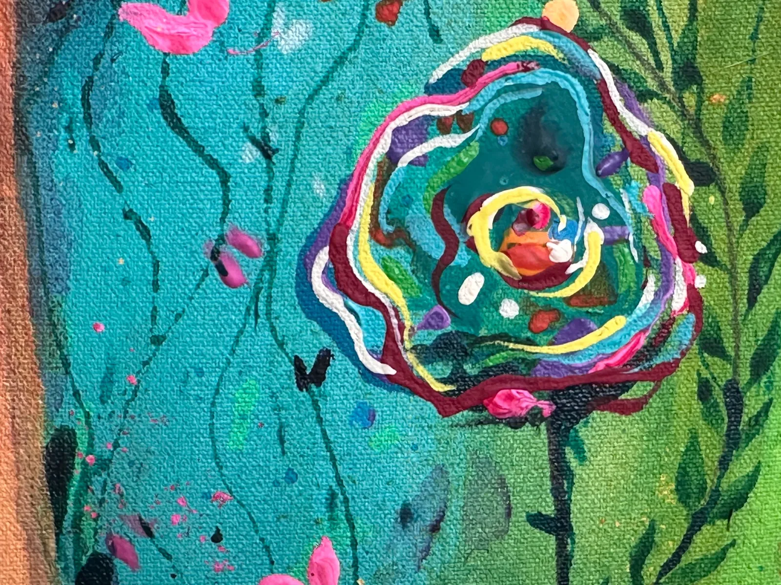 Soft flower lady — Maja Apostoloska, mixed media, acrylic paint — 5