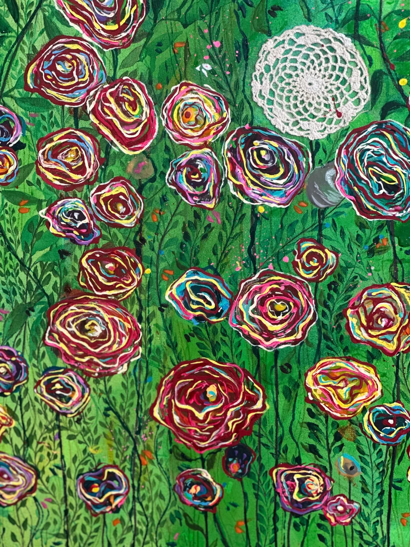 Soft flower lady — Maja Apostoloska, mixed media, acrylic paint — 4