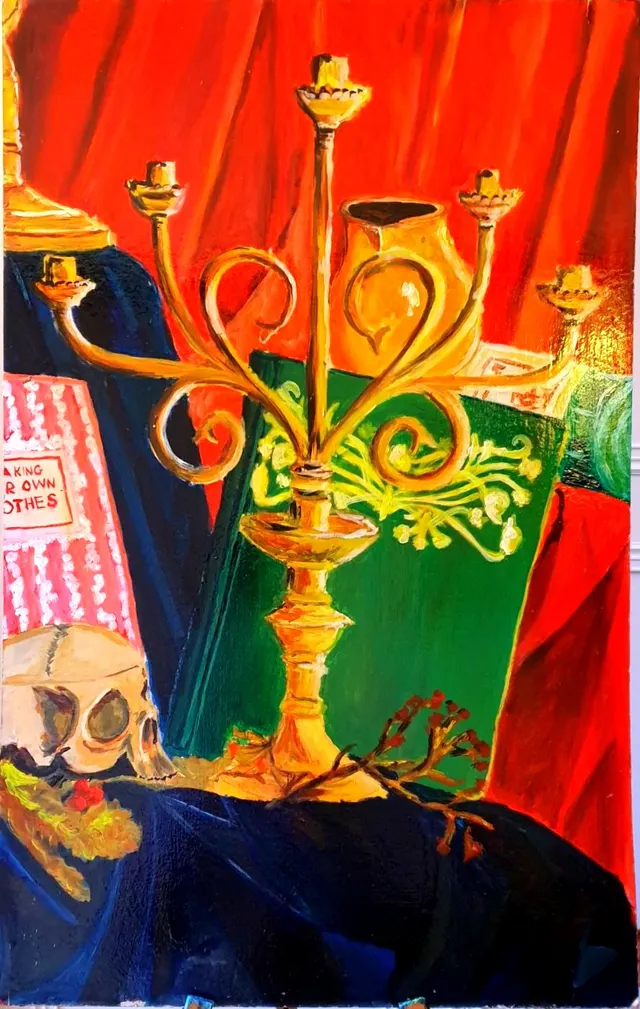 Early EMANUEL. 'Making Your Own Clothes', Large Abstract Symbolism Still Life.