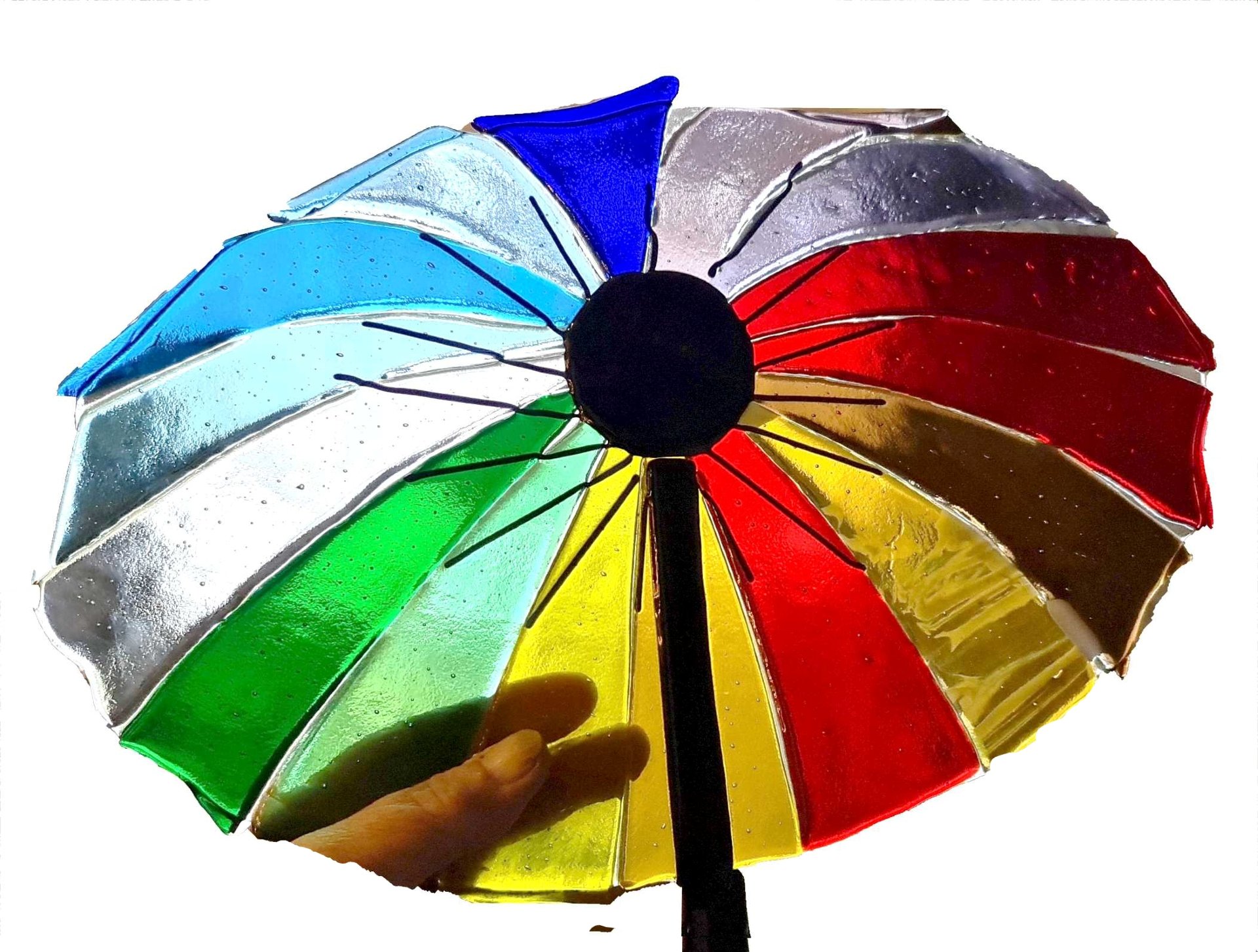 Parasol van kleurrijk glas