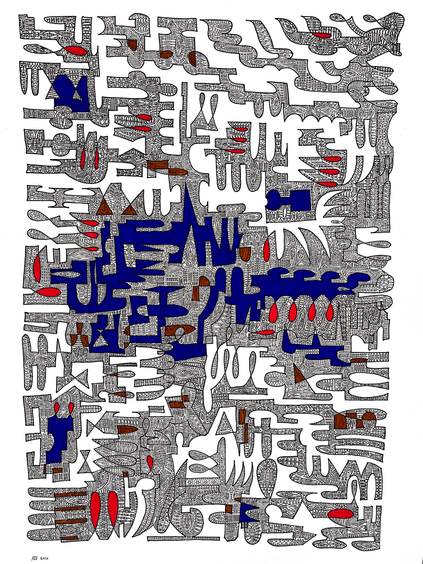 MAZE 2021 A3 Rotring drawing Giclée Artprint