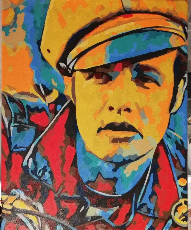 Colourful Marlon, painting nr.3 of the serie Icons: Death or Alive