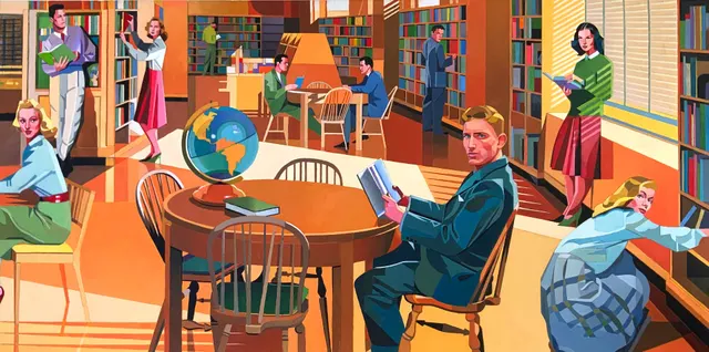 In the library