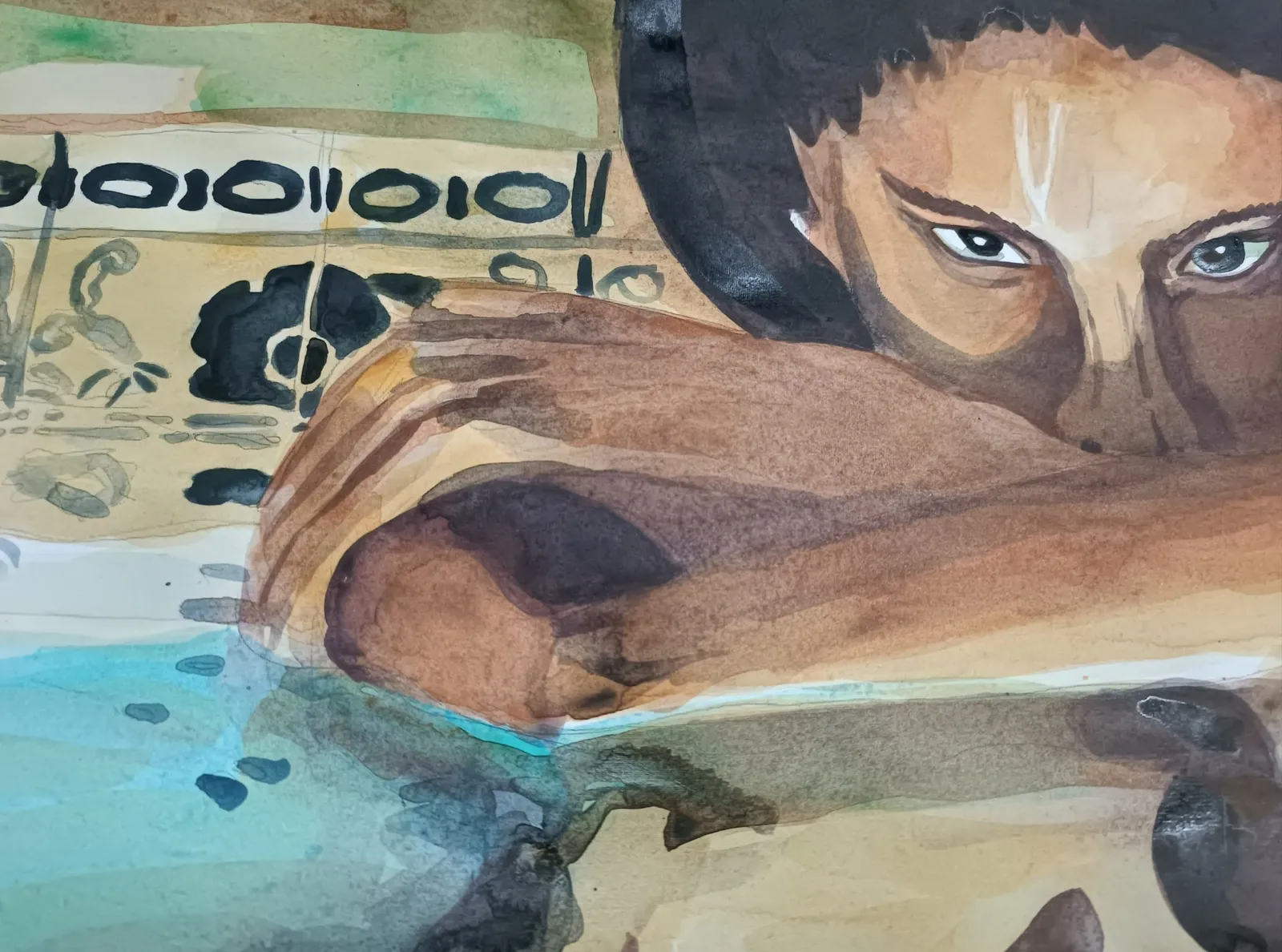 One on one with thoughts — Katwrina Golban, watercolor — 3