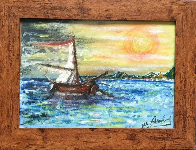 'In Preparation For Rough Seas To Come' Watercolour And Pastel, Original Emanuel