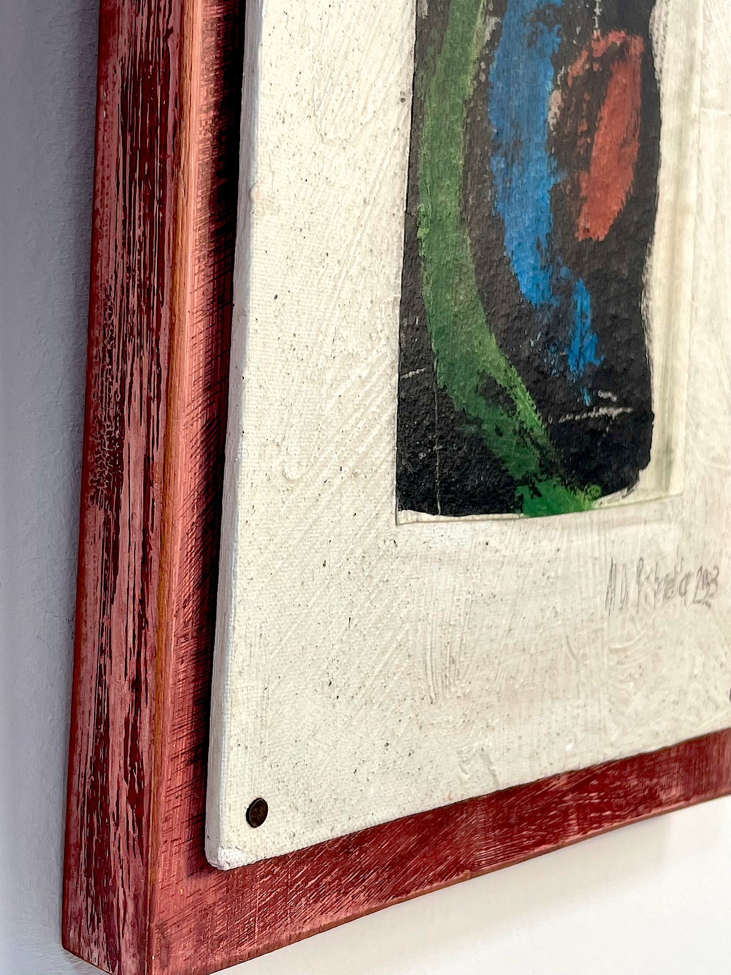 Collage 4 - Monotype on Painted Wood Board