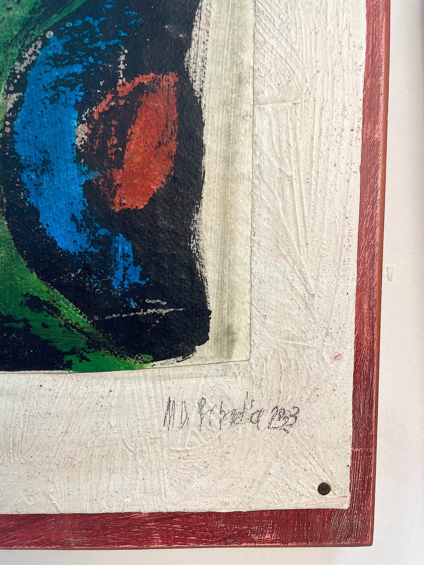 Collage 4 - Monotype on Painted Wood Board