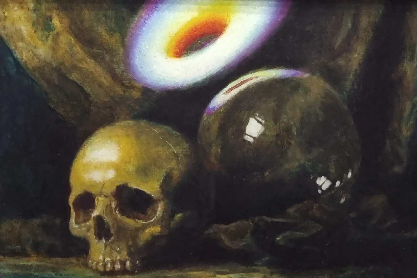 Vanitas I — Paschal Lawton, oil, acrylic, wood, card — 4