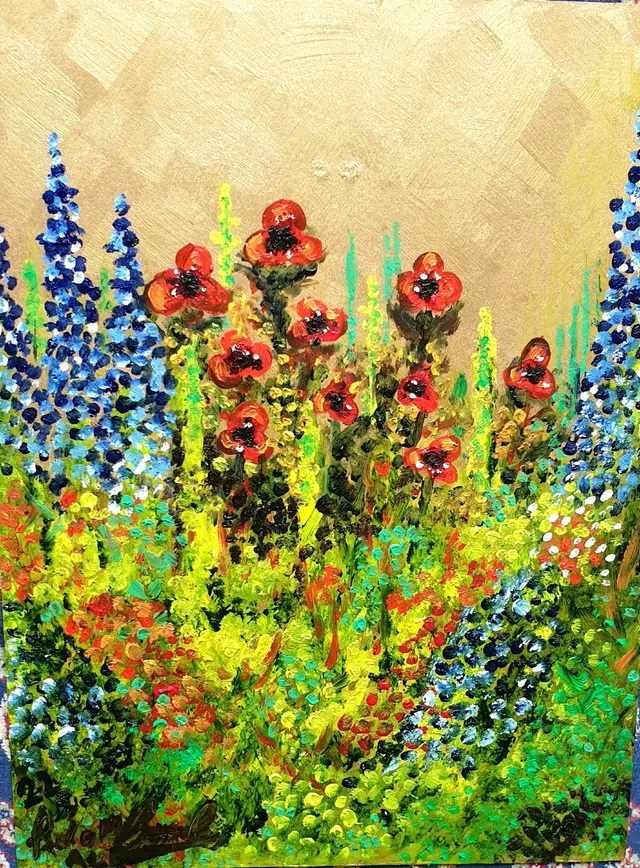 "Chelsea GOLD" Vibrent Cornucopia Of Floral Colour, A Tribute To A show in gold!