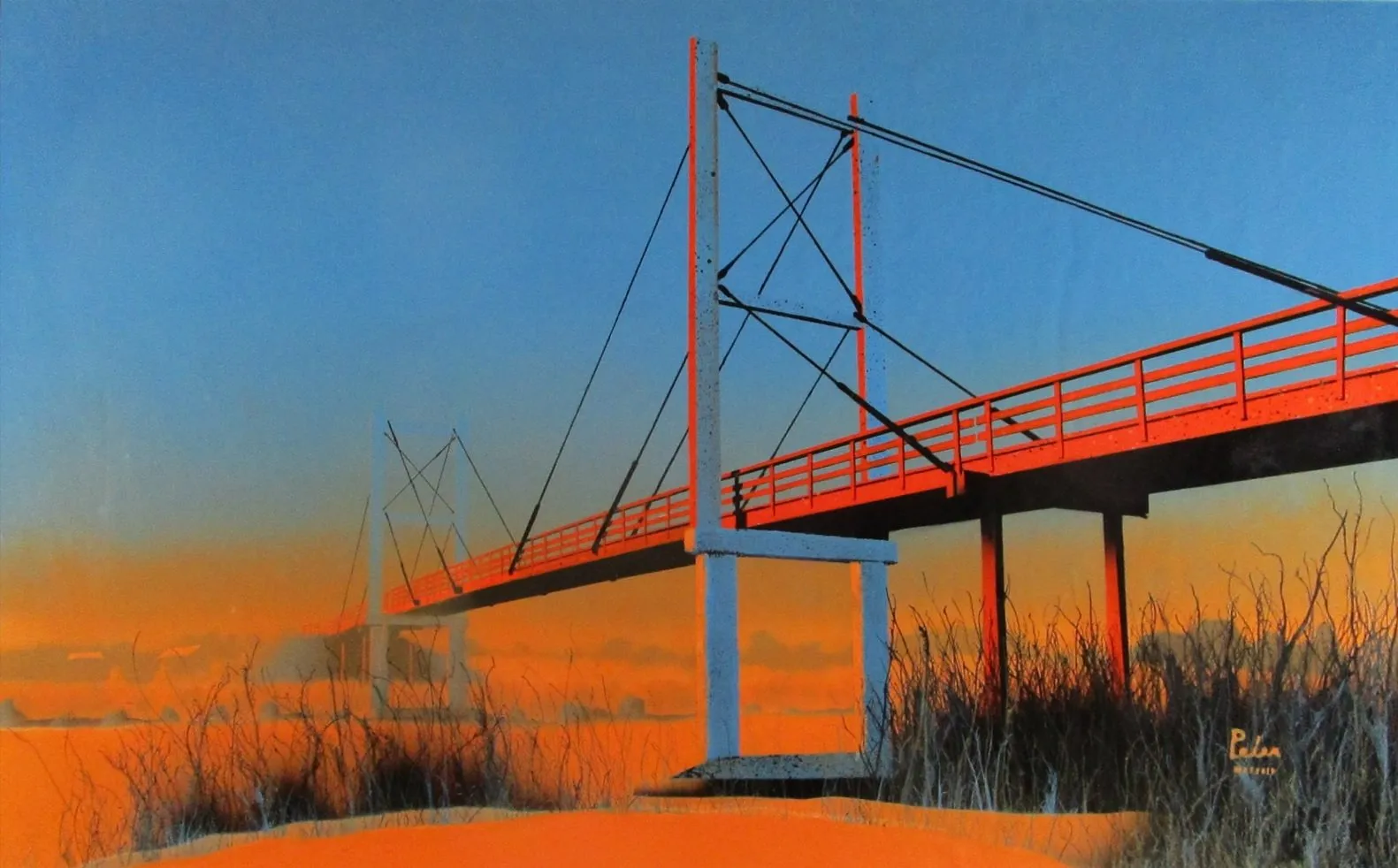 HOUTEN FIETSBRUG IN LELYSTAD · 2019 · 119×73 cm