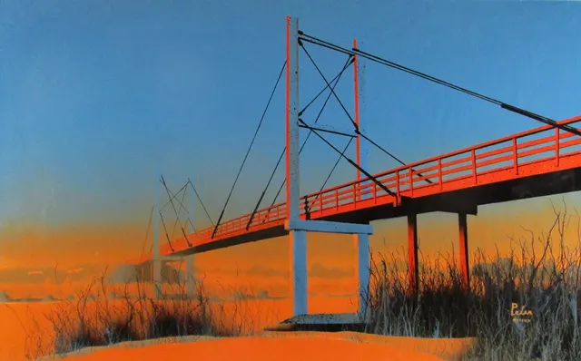 HOUTEN FIETSBRUG IN LELYSTAD
