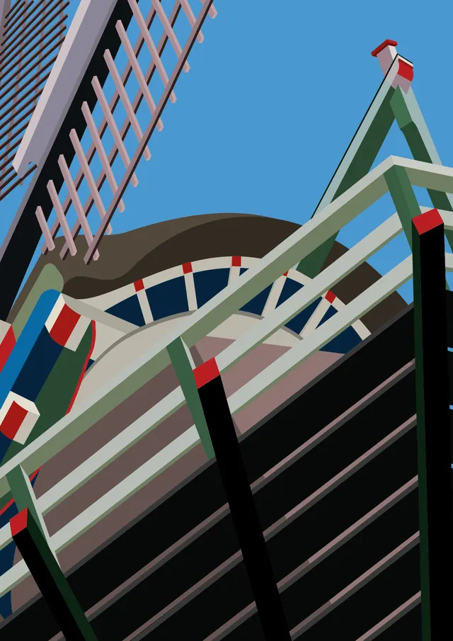 Zaanse Schans Windmill Abstract