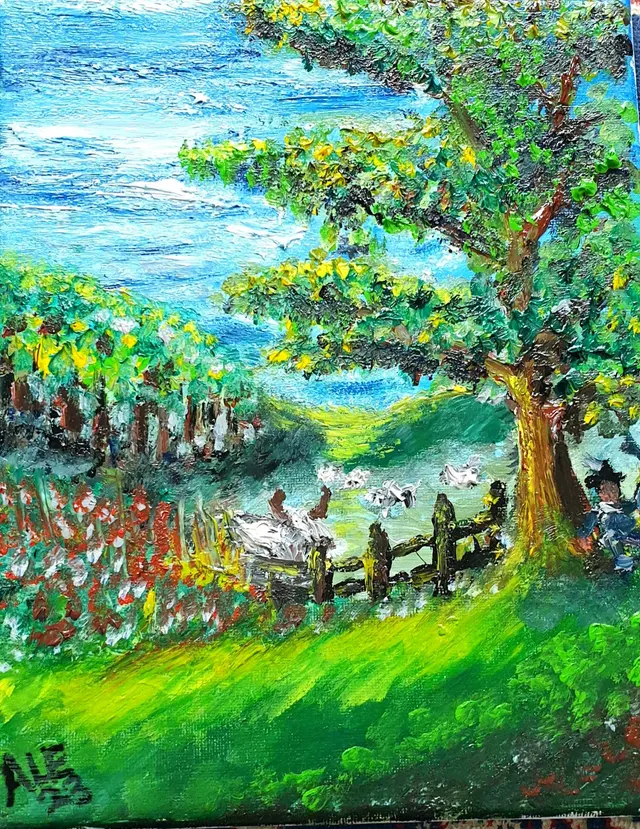 EMANUEL, Another Pastoral Fantasy Scene, Original Oil On Canvus By A.L.Emanuel?