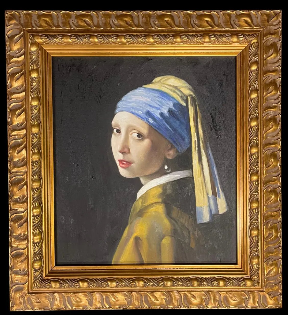 Johannes Vermeer - Girl with a Pearl Earring - Faithful copy of the Vermeer painting as a mural
