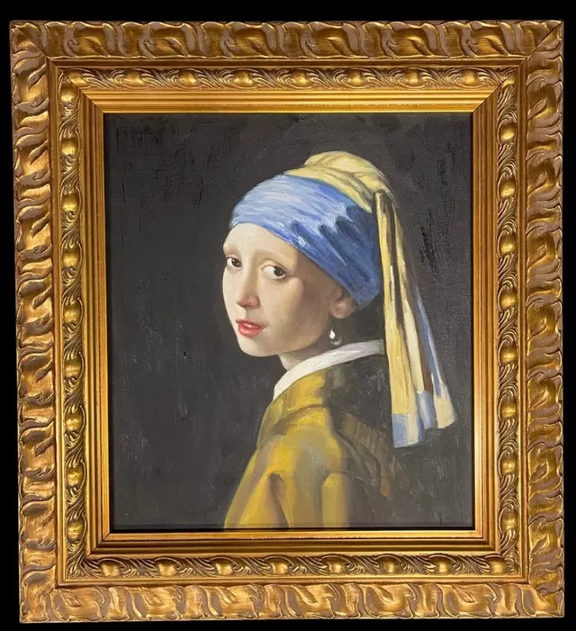 Johannes Vermeer - Girl with a Pearl Earring - Faithful copy of the Vermeer painting as a mural